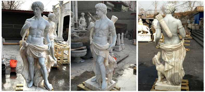 god of hunt marble statue