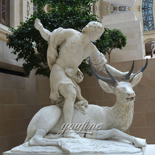 Best marble statue of Meleager killing a deer by Nicolas Coustou for sale