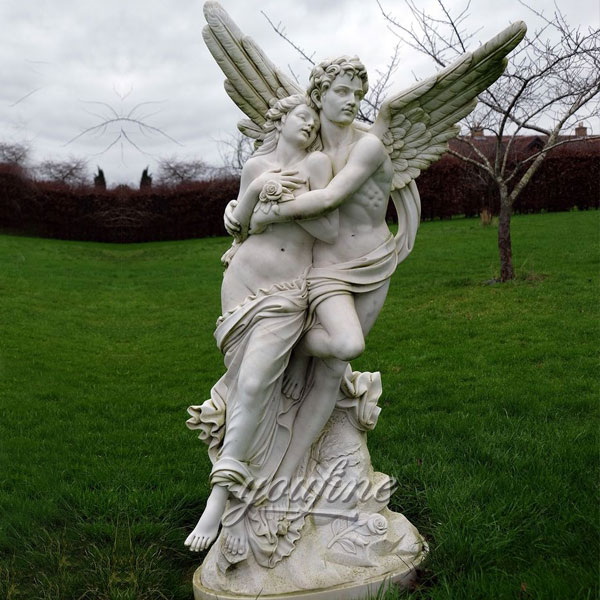 Famous art sculptures decorative Marble cupid and psyche sculpture for Garden