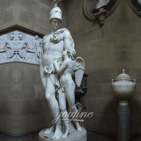 Famous art sculptures in roman Mars and Cupid by John Gibson for home decor on sale
