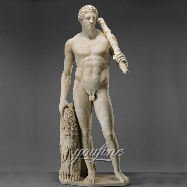 Famous art sculptures in roman life size marble Statue of Hercules for sale