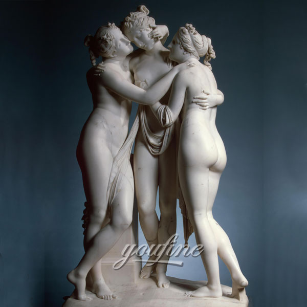 Famous art sculptures life size marble the three graces garden ornaments for sale