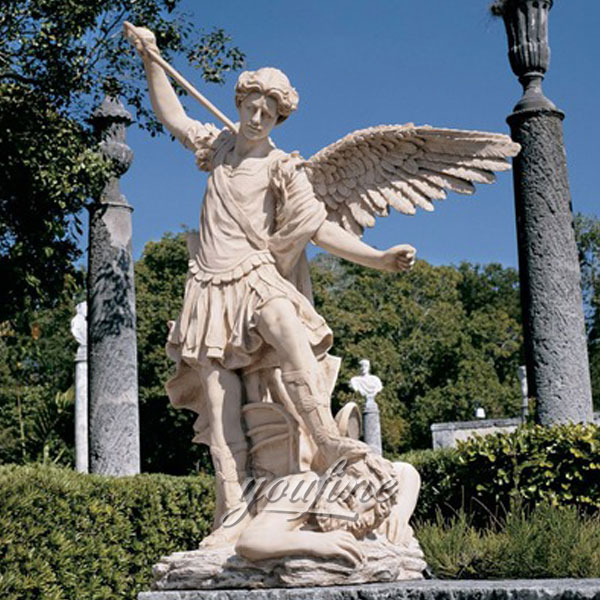 Famous artist design Archangel St. Saint Michael garden angel statue for decor