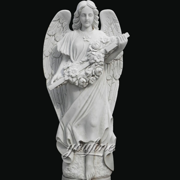 Outdoor Life size angle marble statue for garden ornaments