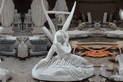 Customized life size marble carving Apollo and Daphne statues in pair for American clients Poe